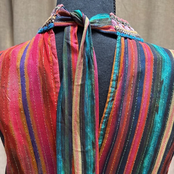 Anthropologie & Bl*nk London Silk Rainbow Stripe Maxi Dress - NWT - Picture 5 of 6